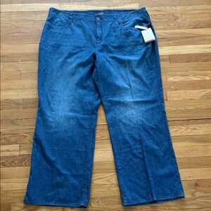 NWT NYDJ Teresa Wide Leg Pants 20W 32” Denim Chambray Cotton Woven Lightweight